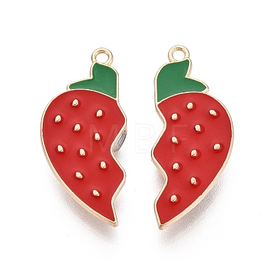 Alloy with Enamel Split Pendants PALLOY-Q466-05G-02-1