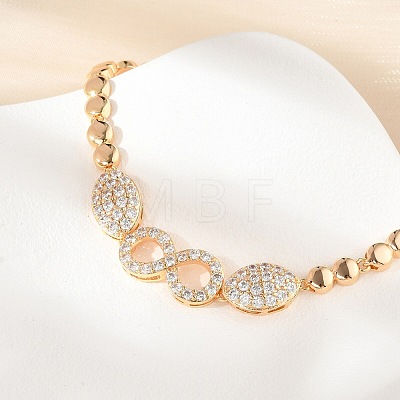 Brass Micro Pave Cubic Zirconia Chain Bracelets KK-R217-45G-1