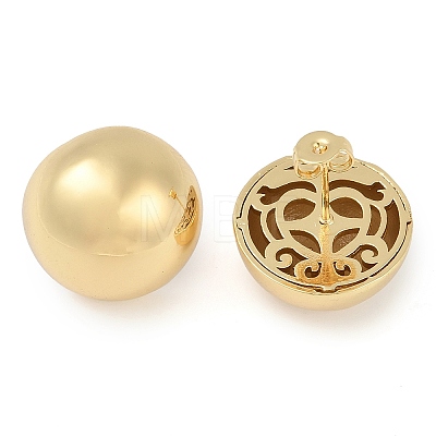 Rack Plating Half Round Brass Stud Earrings for Women EJEW-Z059-02G-1