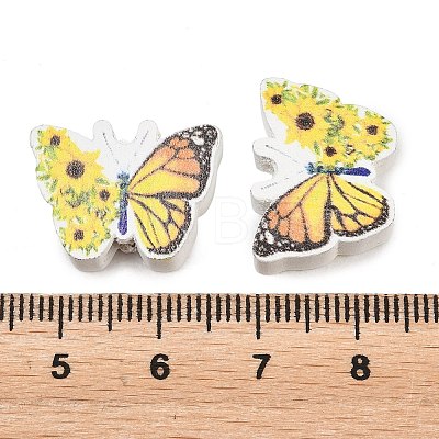 Printed Poplar Wood Beads WOOD-Z008-01C-1