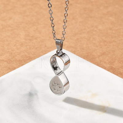 304 Stainless Steel Infinity Pet Urn Ashes Necklaces STAS-Z106-02P-1