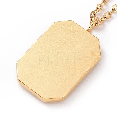 Ion Plating(IP) 304 Stainless Steel Rectangle with Hand Pendant Necklace for Women NJEW-E014-07G-1