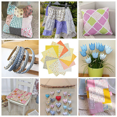 28Pcs 14 Styles Cotton Fabric DIY-TA0014-80A-1