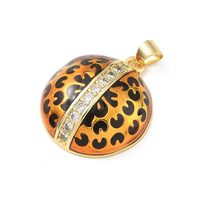 Brass Micro Pave Clear Cubic Zirconia Pendants KK-A303-17A-G-1