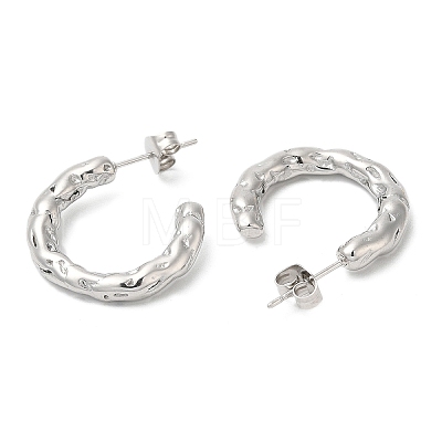 304 Stainless Steel Ring Stud Earrings EJEW-B026-14P-1