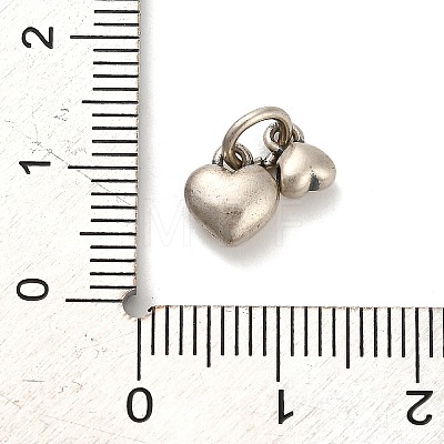 925 Sterling Silver Double Heart Charms FIND-Z069-03AS-1