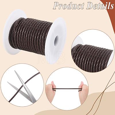 8M Braided Cowhide Leather Cord NWIR-3.0-02B-1