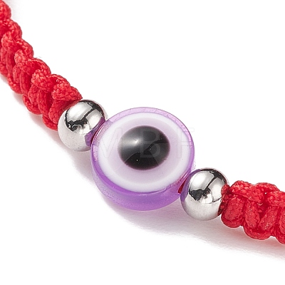 Resin Evil Eye Braided Bead Bracelet BJEW-JB08425-01-1