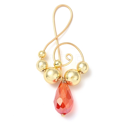 Electroplated Synthetic Non-magnetic Hematite & Teardrop Glass Big Pendants PALLOY-JF02961-1