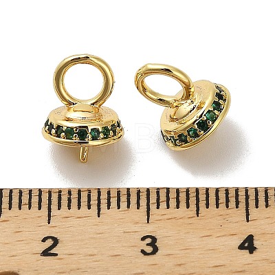 Brass Micro Pave Cubic Zirconia Cup Pearl Peg Bails Pin Pendants KK-S397-05C-1