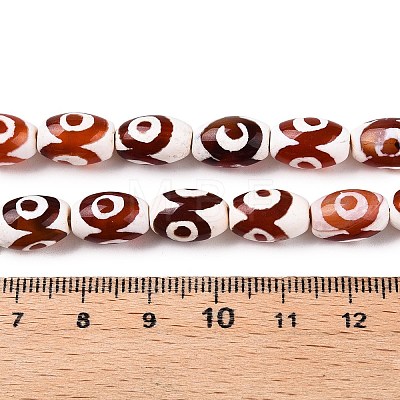 Natural Tibetan Agate 3-Eye Beads Strands G-T138-195B-1