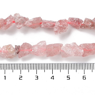 Raw Rough Synthetic Strawberry Quartz Beads Strands G-B065-C08-1