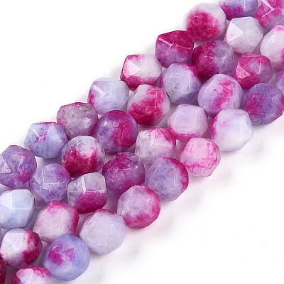 Dyed Natural White Jade Beads Strands G-T139-8mm-45S-1