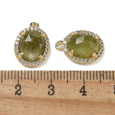 Natural Prehnite Faceted Oval Pendants G-I375-02G-04-1