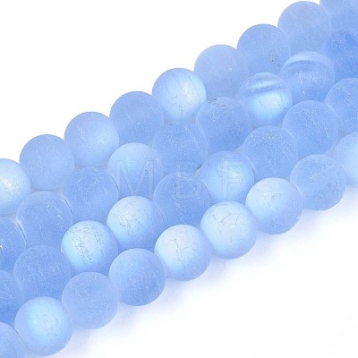 Frosted Transparent Glass Beads Strands LS-GLAA-T032-T10mm-MBB04-1