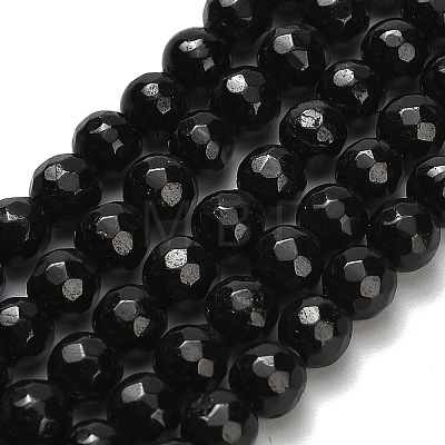 Natural Black Tourmaline Beads Strands G-H329-D02-4mm-1