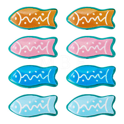 16Pcs 4 Colors Fish Spray Painted Alloy Enamel Beads FIND-TA0010-36-1