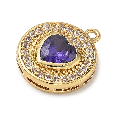 Brass Micro Pave Cubic Zirconia Pendants KK-CBA74BF-12G-01-1