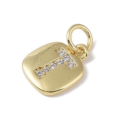 Rack Plating Brass Micro Pave CLear Cubic Zirconia Charms KK-E110-14G-T-1