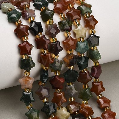 Natural Indian Agate Beads Strands G-Z080-A27-8mm-1