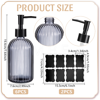 6Pcs Glass Press Pump Bottles AJEW-WA0004-95-1