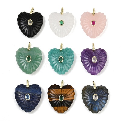 Natural & Synthetic Gemstone Carved Pendants G-C276-01G-M-1