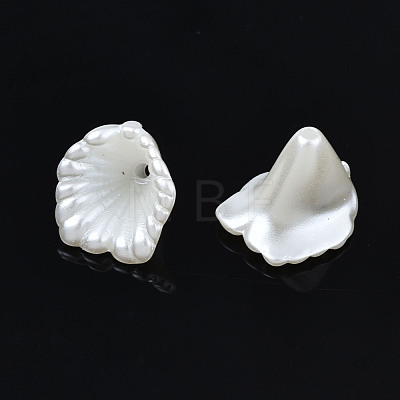 ABS Plastic Imitation Pearl Flower Bead Caps KY-T023-037-1