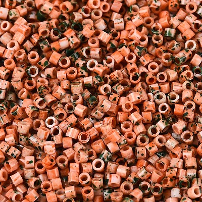 Spray Painted Picasso Cylinder Glass Seed Beads GLAA-T028-12A-03-1