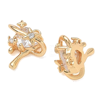 Brass Micro Pave Clear Cubic Zirconia Charms CU-CBAB0CF-21G-1