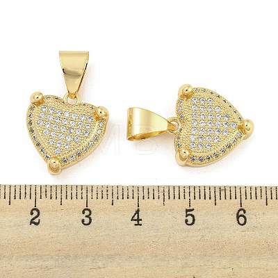 Brass Micro Pave Clear Cubic Zirconia Pendants ZIRC-P115-07C-G-1