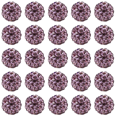 200Pcs Pave Disco Ball Beads RB-PA0001-11F-1