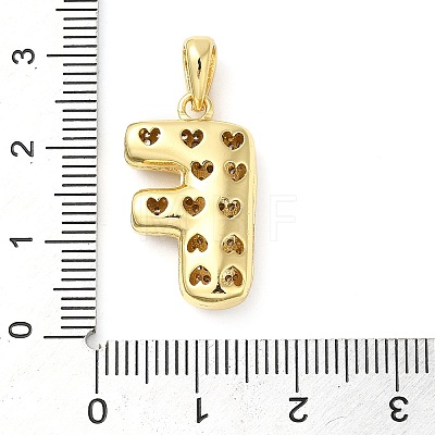 Brass Micro Pave Cubic Zirconia Pendants KK-E061-03G-06-1