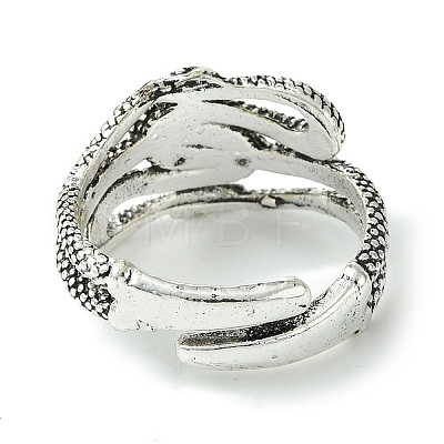 Snake Alloy Open Cuff Rings RJEW-K275-72AS-1