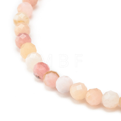 Natural Pink Opal Round Beaded Stretch Bracelet BJEW-JB07744-1