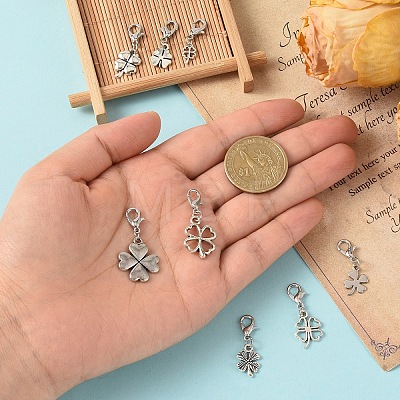 8Pcs Alloy Pendant Decorations HJEW-YW00494-1