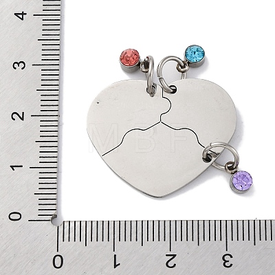 Best Friends Forever 201 Stainless Steel Rhinestone Connector Charms STAS-Q342-08B-P-1