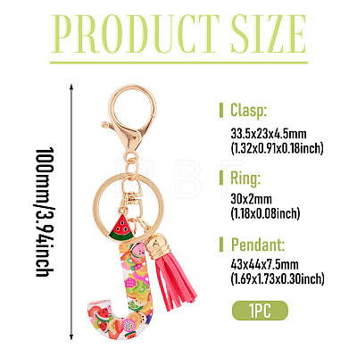 Fruit Series Letter Resin Keychains KEYC-TAC0033-02J-1