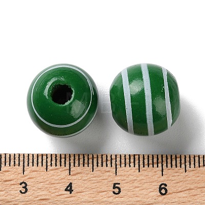 Printed Wood European Beads WOOD-Z002-07G-1