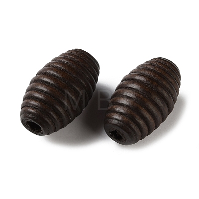Spray Painted Wooden European Beads WOOD-A029-04-1