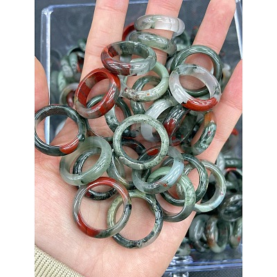 Natural Bloodstone Finger Rings WG8089A-24-1