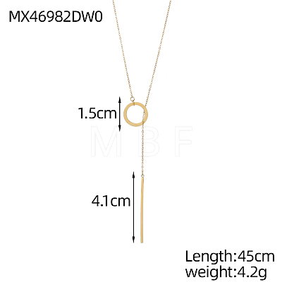 304 Stainless Steel Lariat Necklaces STAS-OY010-09G-1