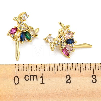 Rack Plating Brass Cubic Zirconia Pendants KK-M258-06G-02-1