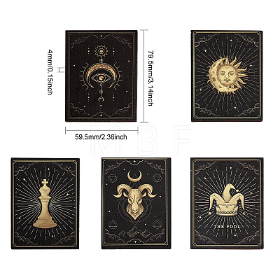 10Pcs 5 Styles Wood Tarot Cards DJEW-CA0001-36-1