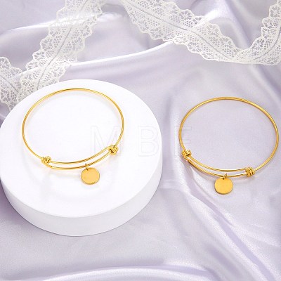 Adjustable Expandable 304 Stainless Steel Bangles BJEW-L704-01G-1