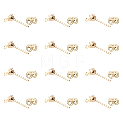 16Pcs Brass Stud Earring Findings KK-FS0001-57-1