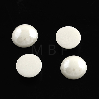 Pearlized Plated Opaque Glass Cabochons X-PORC-S801-5mm-M-1