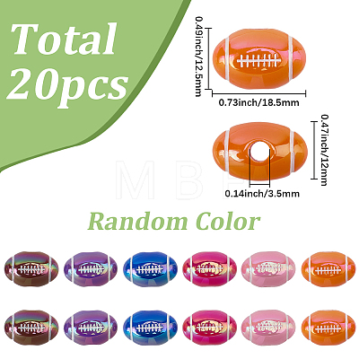 20Pcs UV Plating Opaque Acrylic Beads MACR-SC0002-73-1