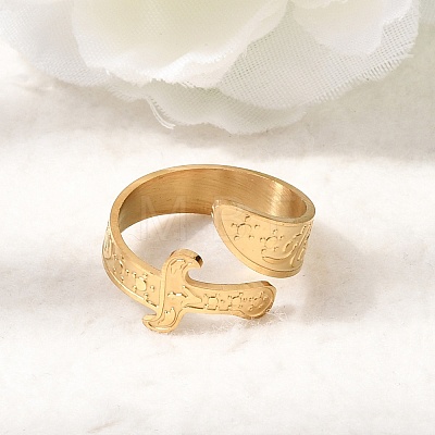 201 Stainless Steel Cuff Open Rings RJEW-Z141-01G-1