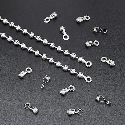  24Pcs 304 Stainless Steel Ball Chain Connectors STAS-NB0001-25-1