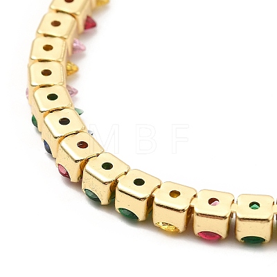 Adjustable Rack Plating Brass Cubic Zirconia & Box Chain Bracelets BJEW-A132-24-1